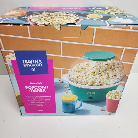 Target Tabitha Brown Electric Popcorn Maker Non-Stick Up to 20 Cups Top Bowl NEW - Picture 1 of 6